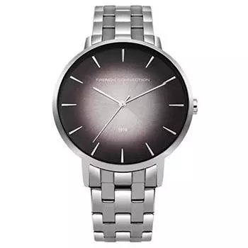 Мужские кварцевые часы French Connection с серым циферблатом из нержавеющей стали FC1306TM