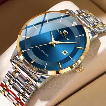 Мужские кварцевые часы, лучшие брендовые роскошные наручные часы, водонепроницаемые мужские часы с датой, кварцевые наручные часы из нержавеющей стали для мужчин чёрный