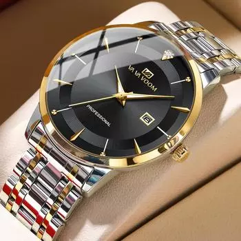 Мужские кварцевые часы, лучшие брендовые роскошные наручные часы, водонепроницаемые, 30 м, мужские часы с датой, кварцевые наручные часы из нержавеющей стали, мужские спортивные часы с датой чёрный