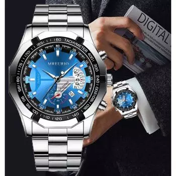 Мужские кварцевые часы с большим циферблатом, оригинальный дизайн, деловые мужские наручные часы, лучшие роскошные подарки для мужа, семьи, друга чёрный