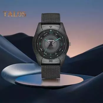 Мужские кварцевые часы с круглым циферблатом и парусиновым ремешком, проверяющие время, высокоточные повседневные наручные часы, деловые часы красный