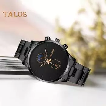 Мужские кварцевые часы с круглым циферблатом из нержавеющей стали, без задержки, с высокой точностью, наручные часы для повседневного ношения, офиса, вечеринки