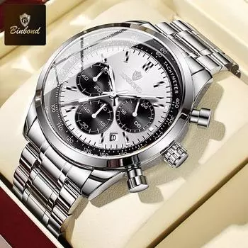 Мужские кварцевые часы с тремя циферблатами и индикацией времени, многофункциональные водонепроницаемые, светящиеся, с календарем, спортивные часы для студентов синий