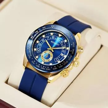 Мужские кварцевые часы силиконовые многофункциональные деловые мужские часы