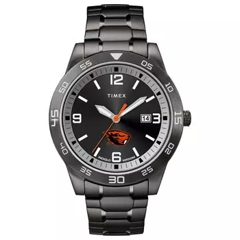 Мужские кварцевые часы Timex Tribute Acclaim 42 мм с ремешком из нержавеющей стали, Oregon State Beavers, кварцевые часы.