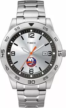 Мужские кварцевые часы Timex Tribute Citation 42 мм с ремешком из нержавеющей стали, New York Islanders, кварцевые часы.