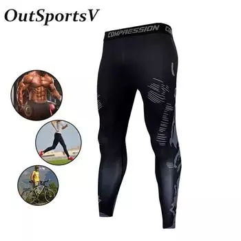 Мужские леггинсы из эластичной ткани с принтом, повседневные спортивные, в полоску, черные, спортивные штаны, спортивные штаны для бега, мужские, для активного отдыха M чёрный