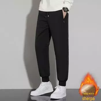 Мужские леггинсы Litai из овчины с графеном, ветрозащитой, водонепроницаемые, толстые, теплые, с бархатной подкладкой, повседневные спортивные леггинсы flat feet, 4XL серый