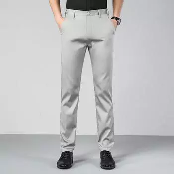 Мужские легкие деловые повседневные брюки, эластичные свободные прямые брюки, тонкие классические брюки из тенселя для весны и осени 29