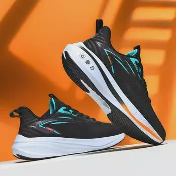 Мужские легкие дышащие кроссовки с карбоновой пластиной для учеников младших и старших классов — амортизация, мягкая подошва, сетчатый дизайн 44