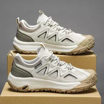 Мужские легкие дышащие походные ботинки с защитой от скольжения, износостойкие, весна-лето, удобная обувь для ходьбы 39 хаки