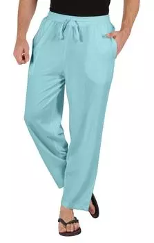 Мужские легкие хлопковые спортивные штаны Inkmeso, однотонные, повседневные, для тренировок во время сна 3X-Large аква голубой