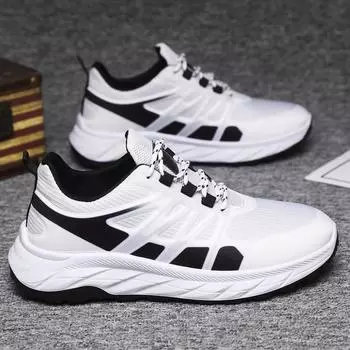 Мужские легкие кроссовки для активного отдыха 2025 года, новые сетчатые кроссовки Fly-Watch, кроссовки для подросткового марафона 39 белый