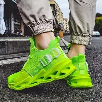 Мужские легкие кроссовки для бега, повседневная дышащая спортивная обувь, теннисные флуоресцентные корзины, кроссовки 39 белый