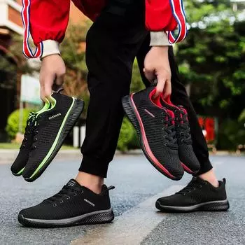 Мужские легкие кроссовки тренажерный зал кроссовки ходьба спортивная дышащая сетка повседневная обувь 39 чёрный
