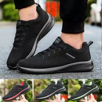 Мужские легкие кроссовки тренажерный зал кроссовки ходьба спортивная дышащая сетка повседневная обувь 39 чёрный