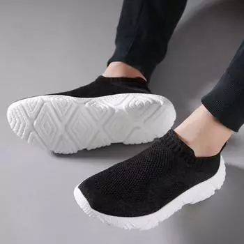 Мужские легкие прогулочные дышащие летние удобные повседневные носки, мужские кроссовки 39 чёрный