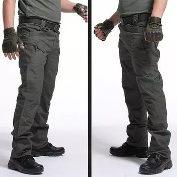 Мужские легкие тактические брюки, дышащие летние повседневные армейские длинные брюки в стиле милитари, мужские водонепроницаемые быстросохнущие брюки-карго S хаки