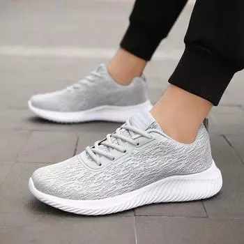 Мужские легкие трикотажные кроссовки с дышащей сеткой, повседневная спортивная обувь, мужские нескользящие эластичные кроссовки для бега, езды на велосипеде, размер 39-46 39 синий