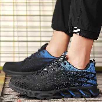 Мужские легкие защитные ботинки со стальным носком — дышащие, ударопрочные, идеально подходят для летней работы и спорта 42 красный