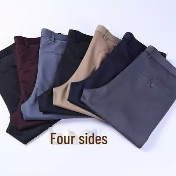 Мужские летние эластичные черные повседневные деловые брюки 35 синий