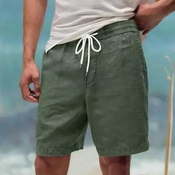 Мужские летние большие повседневные свободные спортивные брюки пляжные шорты L армия зеленый