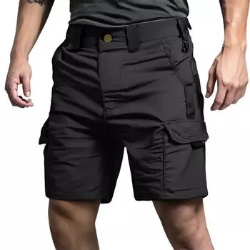 Мужские летние большие повседневные свободные спортивные брюки пляжные шорты XL чёрный