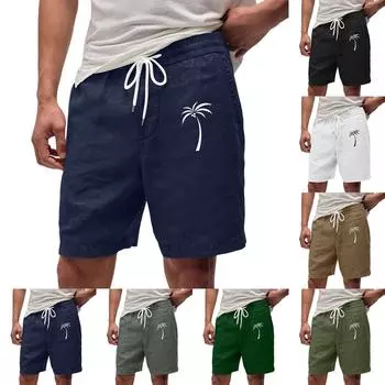 Мужские летние большие повседневные свободные спортивные брюки пляжные шорты XXL чёрный