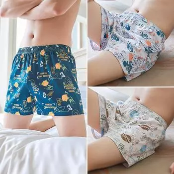 Мужские летние боксеры из чистого хлопка с воздухопроницаемостью - свободный крой, большой размер (П057) 3XL белый