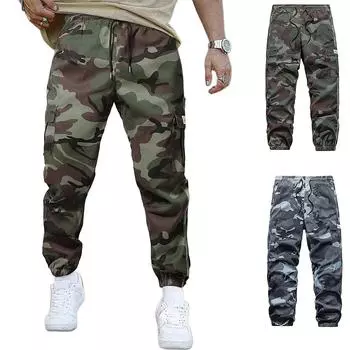Мужские летние брюки для активного отдыха, тонкие повседневные камуфляжные комбинезоны, свободные, большого размера, для альпинизма, мужские брюки L армия зеленый