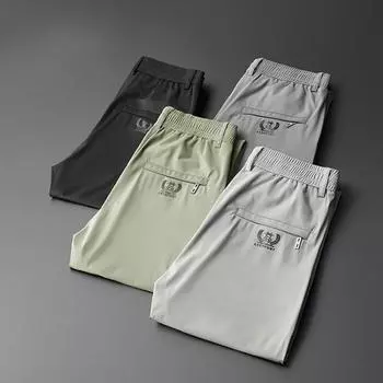 Мужские летние брюки Ice Silk Business Casual, прямые брюки, тонкие, высокие, эластичные брюки XS