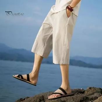 Мужские летние брюки со свободными боковыми карманами и эластичной резинкой на талии, однотонные спортивные штаны для тренировок в тренажерном зале, спортивные штаны для бега, укороченные брюки 4XL светло-серый