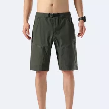 Мужские летние быстросохнущие брюки длиной пять четвертей, свободная и дышащая рабочая одежда, шорты прямого кроя M зелёный