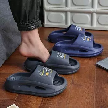 Мужские летние домашние и уличные тапочки, нескользящие, с толстой подошвой, ультрамягкие, для ванной комнаты, для пар 40-45