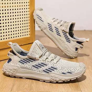 Мужские летние дышащие кроссовки, дизайнерские мужские сетчатые кроссовки для бега на открытом воздухе, модные повседневные легкие теннисные туфли 39