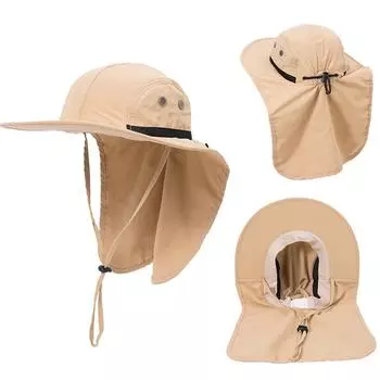 Мужские летние дышащие солнцезащитные шляпы с шейным клапаном, уличные рыбацкие шапки с широкими полями, женские и мужские шапки с УФ-защитой, походная панама