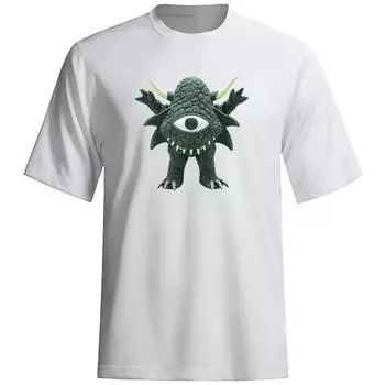 Мужские летние футболки большого размера для взрослых и отдыха на открытом воздухе с модным 2D принтом «монстр» и круглым вырезом, свободные и удобные M белый