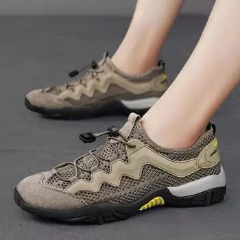 Мужские летние кроссовки, новые повседневные туфли из дышащей сетки, удобные легкие мужские туфли, прогулочные туфли для вождения, мужские кроссовки на плоской подошве 39 чёрный