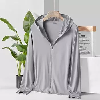 Мужские летние куртки, солнцезащитная одежда, ветровка, новые спортивные куртки на открытом воздухе, свободные повседневные модные однотонные куртки с капюшоном M белый