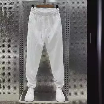 Мужские летние легкие дышащие эластичные повседневные белые брюки Nine-Point 3XL белый