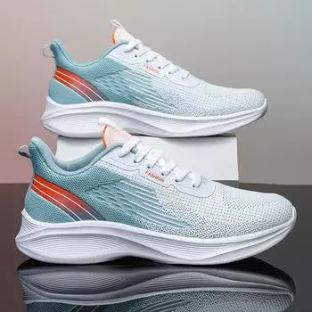 Мужские летние легкие кроссовки из дышащей сетки, размер 45, молодежные спортивные кроссовки 42 озеро синий/белый