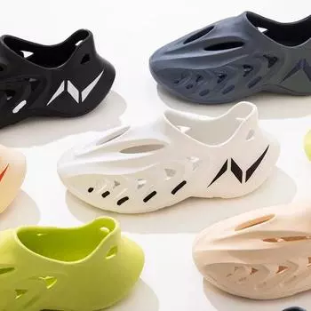 Мужские летние легкие мягкие нескользящие сандалии из ЭВА на толстой подошве, повседневная удобная обувь с отверстиями 40 зелёный