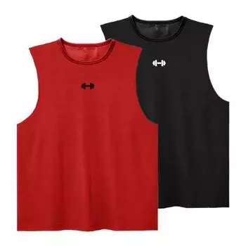 Мужские летние майки с круглым вырезом без рукавов, быстросохнущий спортивный жилет, быстросохнущий облегающий жилет для бодибилдинга и фитнеса L оранжевый