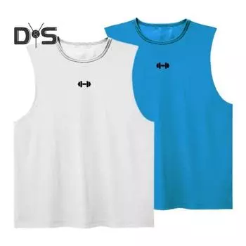 Мужские летние майки с круглым вырезом без рукавов, быстросохнущий спортивный жилет, быстросохнущий облегающий жилет для бодибилдинга и фитнеса L оранжевый