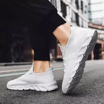 Мужские летние модные кроссовки, мужские дышащие кроссовки для бега с воздушной сеткой, мужские однотонные удобные легкие повседневные кроссовки 36 красный