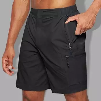 Мужские летние модные повседневные брюки большого размера с несколькими карманами, хлопковые рабочие шорты L чёрный