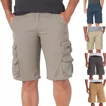 Мужские летние модные повседневные уличные дышащие свободные шорты-карго с несколькими карманами XXL синий