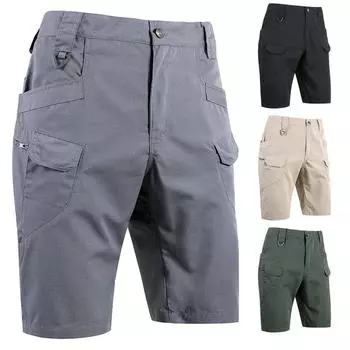 Мужские летние модные повседневные уличные водонепроницаемые дышащие короткие брюки L чёрный