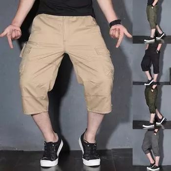 Мужские летние модные спортивные брюки с несколькими карманами для занятий спортом на открытом воздухе M