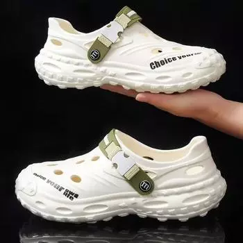 Мужские летние нескользящие тапочки 2025 года — толстая подошва, удобные для ходьбы по болоту, без запаха, модный стиль 40-41